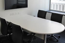 White boardroom table