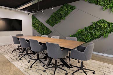 living wall boardroom fitout