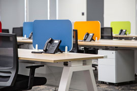 Colourful desk partitions