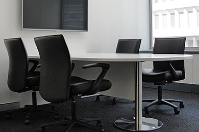 white boardroom table