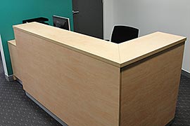 L shaped reception desk