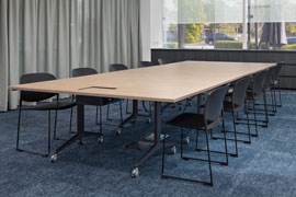 Contemporary boardroom table and chairs