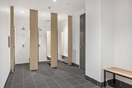 Office bathroom showers fitout